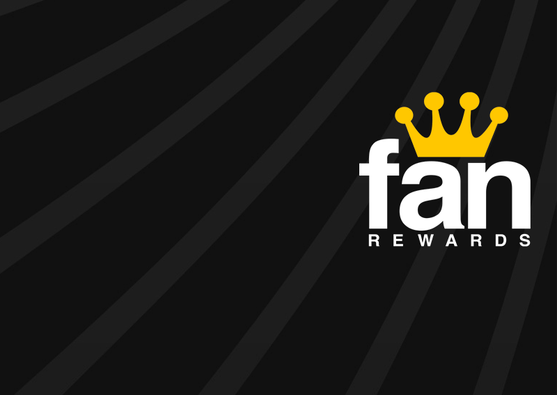 Black striped background with Funko Fan Rewards logo featuring a Gold crown